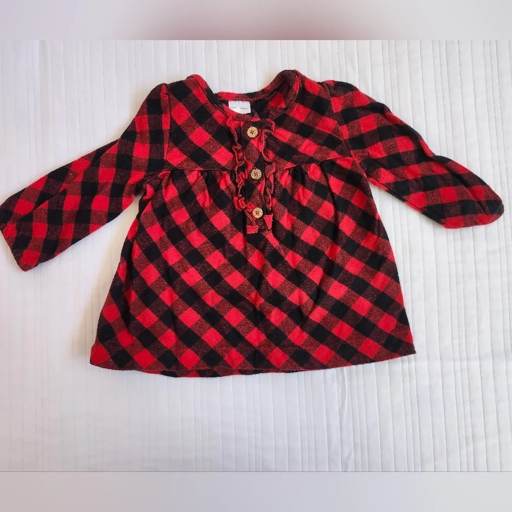 Carter's Red and Black Plaid Long Sleeve Tee